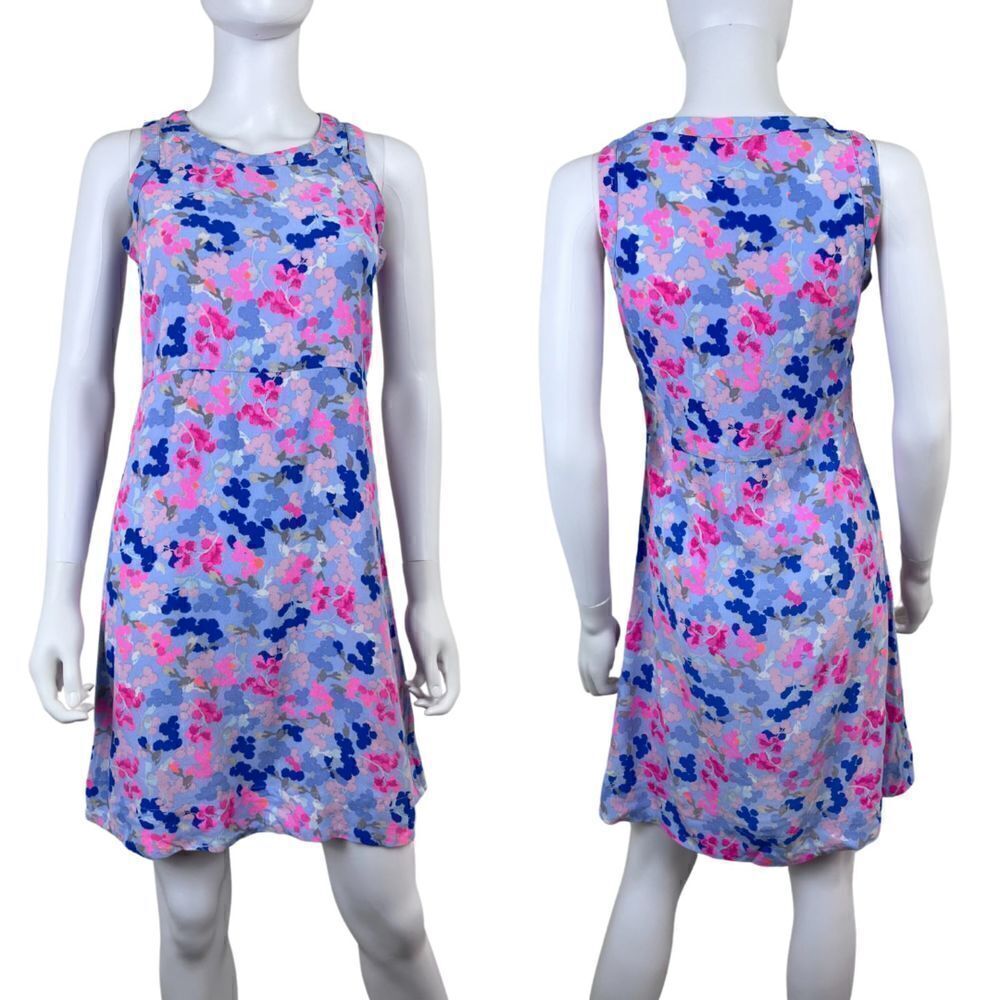Joules Women Size 4 Sky Blue Ditsy Ava Sleeveless Sheath Mini Pullover Dress